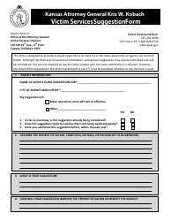 Document preview: Victim Services Suggestion Form - Kansas