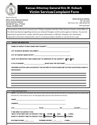Victim Services Complaint Form - Kansas