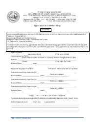 Document preview: Application for Shellfish Relay - New Hampshire