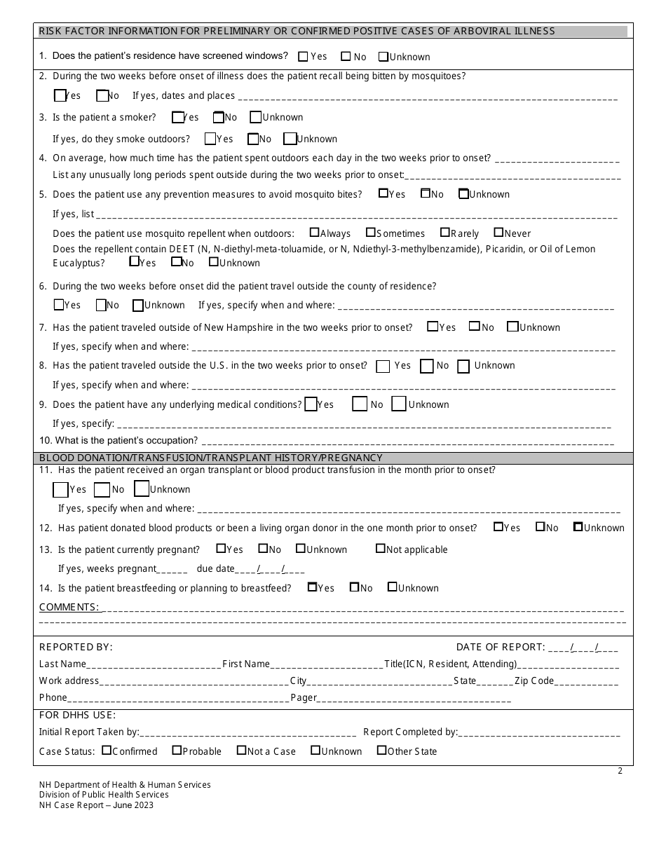 New Hampshire Case Report - Arboviral Infection Encephalitis / Meningitis - New Hampshire, Page 2