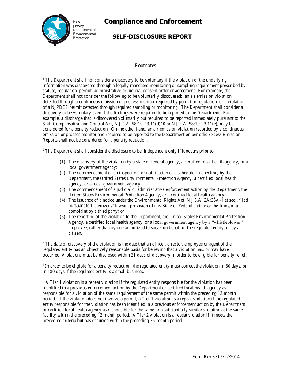 Self-disclosure Report - New Jersey, Page 6