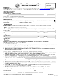 Document preview: Affidavit of Candidacy - Minnesota
