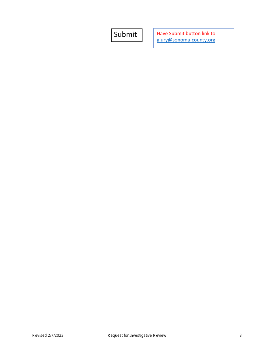 Request for Investigative Review - Sonoma County Civil Grand Jury - Sonoma County, California, Page 3