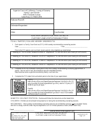 Document preview: Local Form FL-017 Further Orders for Parties With Custody and Visitation Matters - County of Sonoma, California