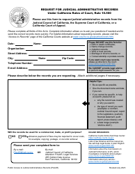 Document preview: Request for Judicial Administrative Records - California