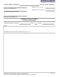 Document preview: Domestic Violence Appeal Continuation Sheet - West Virginia