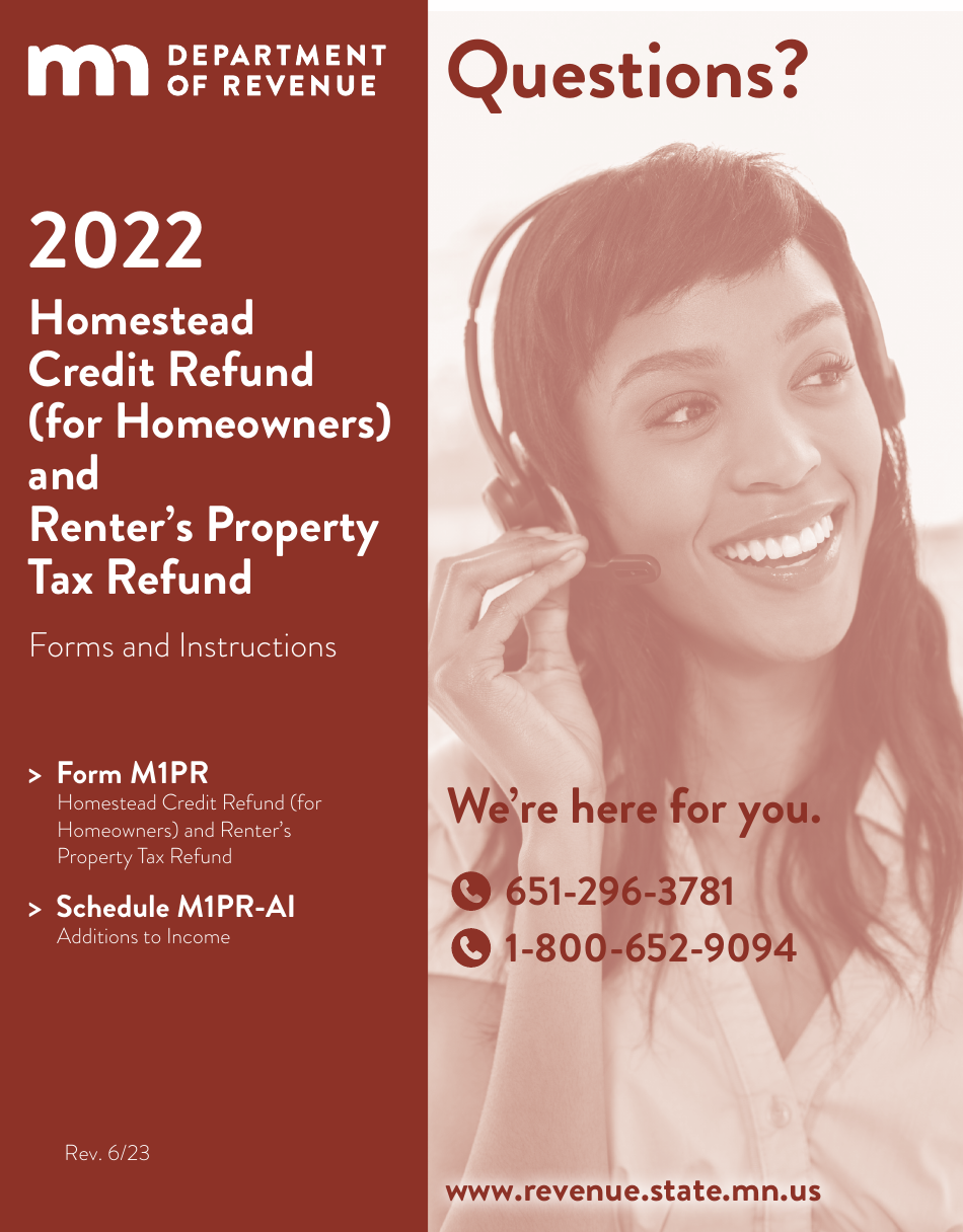 Instructions for Form M1PR Homestead Credit Refund (For Homeowners) and Renters Property Tax Refund - Minnesota, Page 1