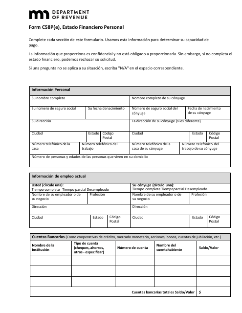 Formulario C58P  Printable Pdf