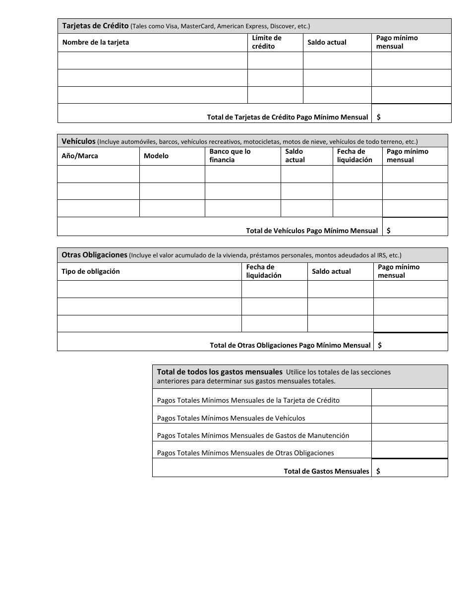 Formulario C58P Estado Financiero Personal - Minnesota (Spanish), Page 3