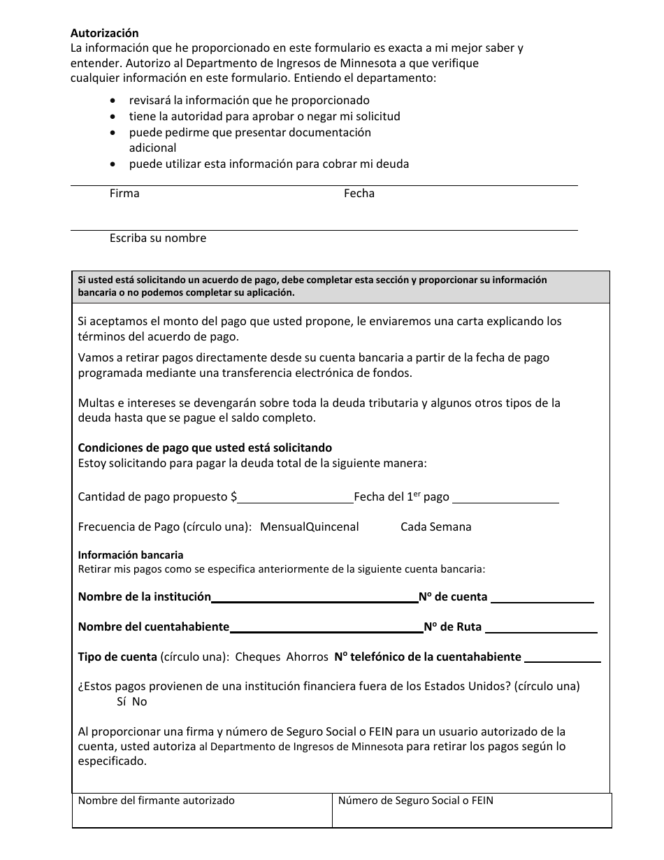 Formulario C58P Estado Financiero Personal - Minnesota (Spanish), Page 5