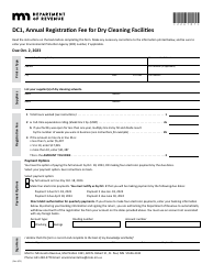 Document preview: Form DC1 Annual Registration Fee for Dry Cleaning Facilities - Minnesota