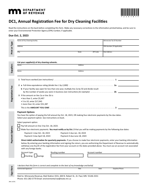 Form DC1  Printable Pdf