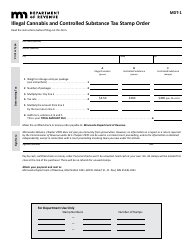 Document preview: Form MDT-1 Illegal Cannabis and Controlled Substance Tax Stamp Order - Minnesota