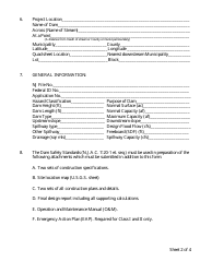 Form DS96 Dam Safety Permit Application - New Jersey, Page 2
