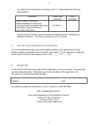 Application for Certification of Qualified Medical Physicist for the Supervision of Quality Assurance Programs for Diagnostic X-Ray Imaging and /Or Qualified Medical Physicist for the Supervision of Quality Assurance Programs for Computed Tomography - New Jersey, Page 4