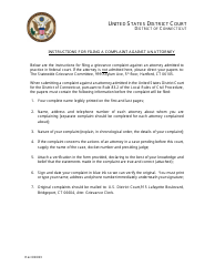 Document preview: Instructions for Filing a Complaint Against an Attorney - Connecticut