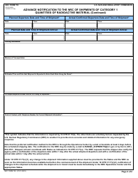 NRC Form 755 Advance Notification to the NRC of Shipments of Category 1 Quantities of Radioactive Material, Page 2