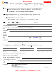 Document preview: Form NS-11 Telecommunications Coordinator (Tc) Appointment/Update Form - Louisiana