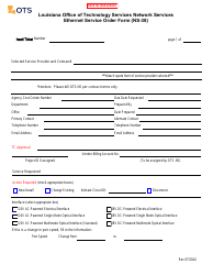 Document preview: Form NS-38 Ethernet Service Order Form - Louisiana