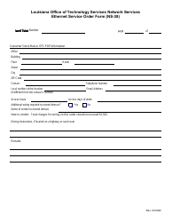 Form NS-38 Ethernet Service Order Form - Louisiana, Page 3
