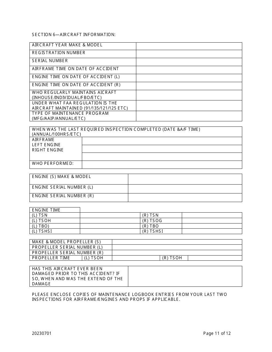 Aircraft Incident / Accident Statement - Flight Operations Program - Louisiana, Page 12