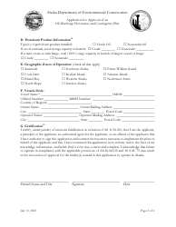 Application for Approval of an Oil Discharge Prevention and Contingency Plan - Alaska, Page 2