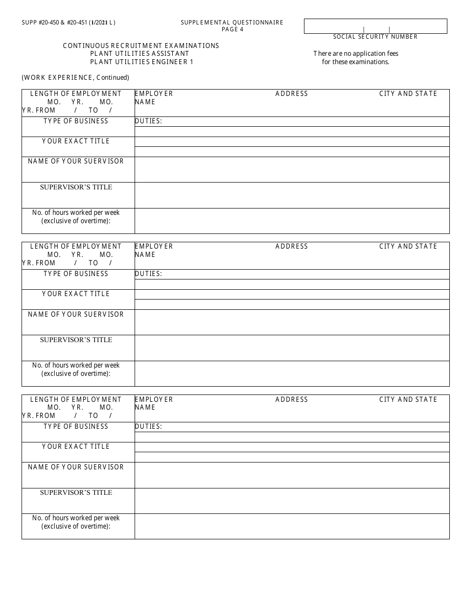Form NYS-APP-3 #20-450 (NYS-APP-3 #20-451) Application for NYS Examinations Open to the Public - New York, Page 5