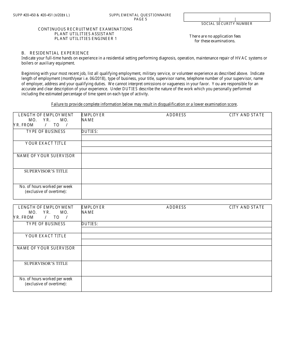Form NYS-APP-3 #20-450 (NYS-APP-3 #20-451) Application for NYS Examinations Open to the Public - New York, Page 6