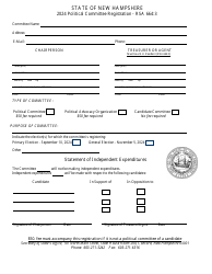 Document preview: Political Committee Registration - New Hampshire, 2024