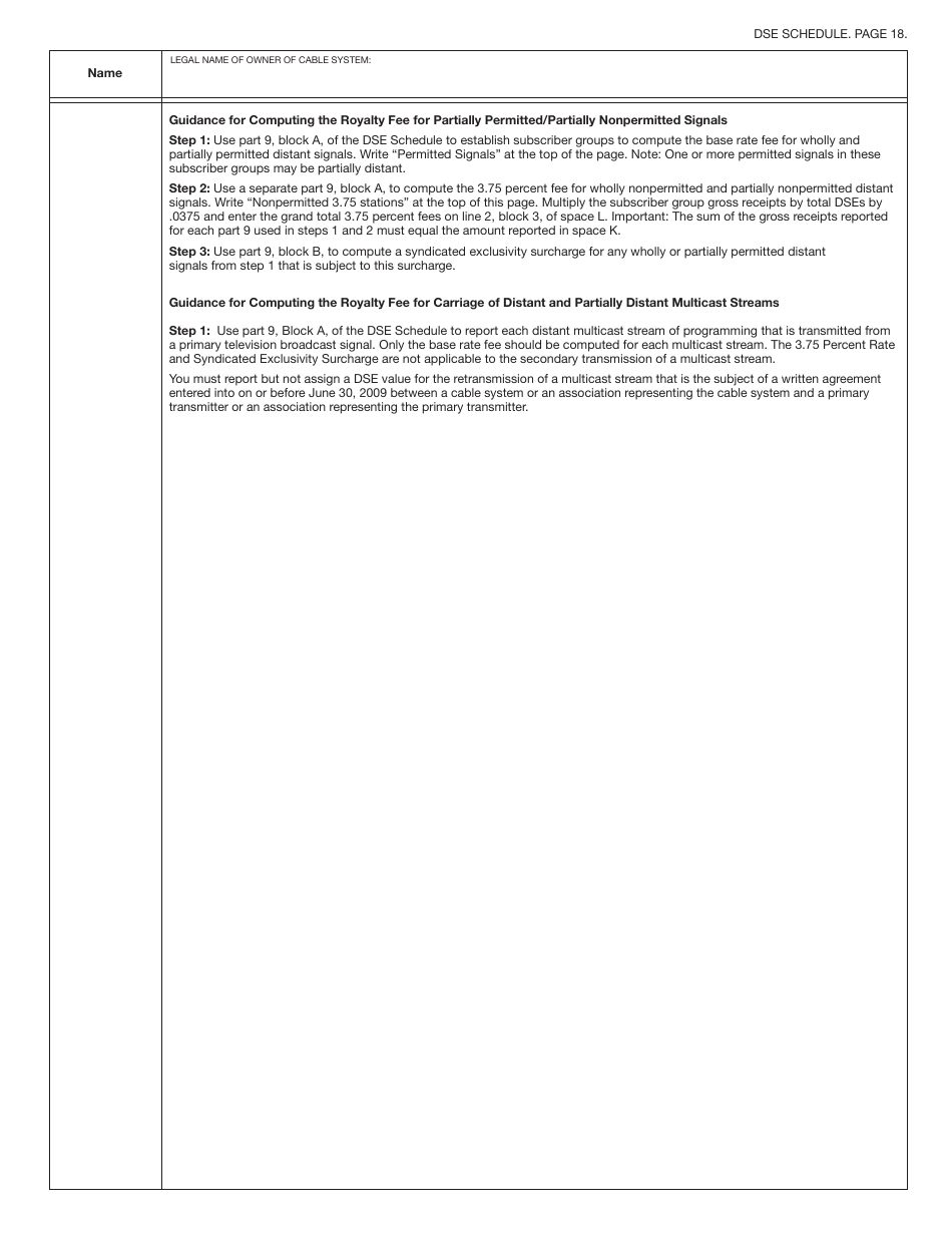 Form SA3 Statement of Account for Secondary Transmissions by Cable Systems (Long Form), Page 21
