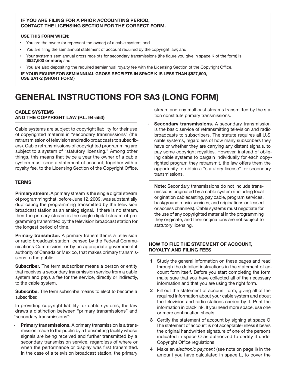 Form SA3 Download Fillable PDF Or Fill Online Statement Of Account For ...