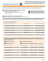 Formulario DHHS-3400-A Informacion Adicional Para Los Programas De Medicaid Selectos - South Carolina (Spanish)