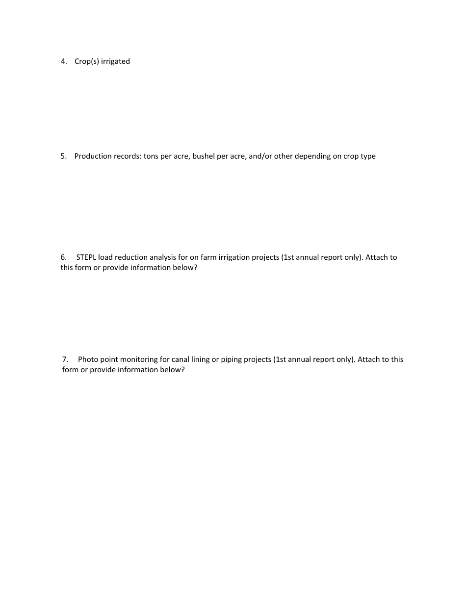 Spring and Fall Annual Report Form - Water Optimization Program - Utah, Page 2