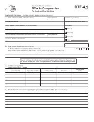 Form DTF-4.1 Offer in Compromise for Fixed and Final Liabilities - New York
