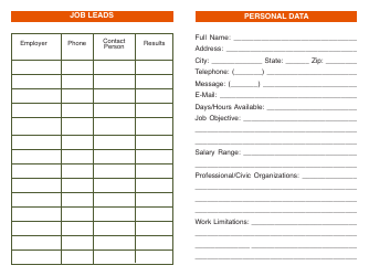 Form DOL-1130 Personal Data Book - a Record for Job Seekers - Georgia (United States), Page 3