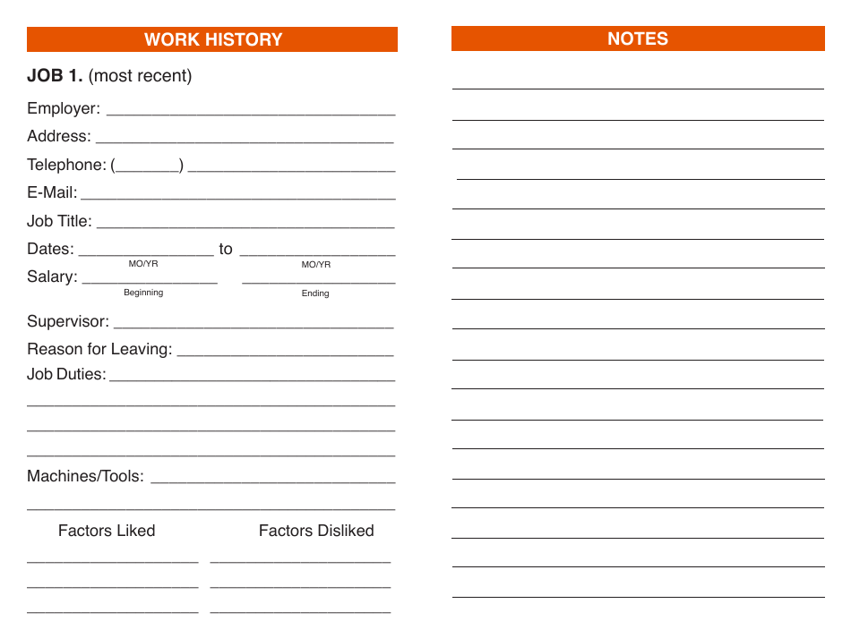 Form DOL-1130 Personal Data Book - a Record for Job Seekers - Georgia (United States), Page 4
