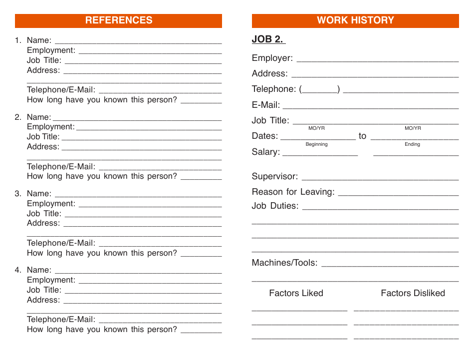 Form DOL-1130 Personal Data Book - a Record for Job Seekers - Georgia (United States), Page 5
