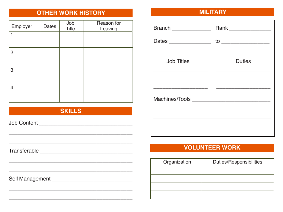 Form DOL-1130 Personal Data Book - a Record for Job Seekers - Georgia (United States), Page 8