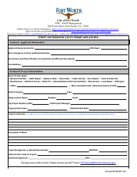 Document preview: Street Use Franchise Utility Permit Application - City of Fort Worth, Texas