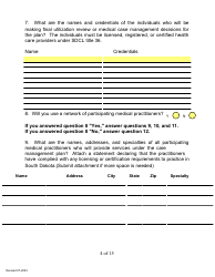 SD Form 0815 Application for Certification of Case Management Plan - South Dakota, Page 4