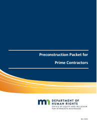 Preconstruction Packet for Prime Contractors - Minnesota