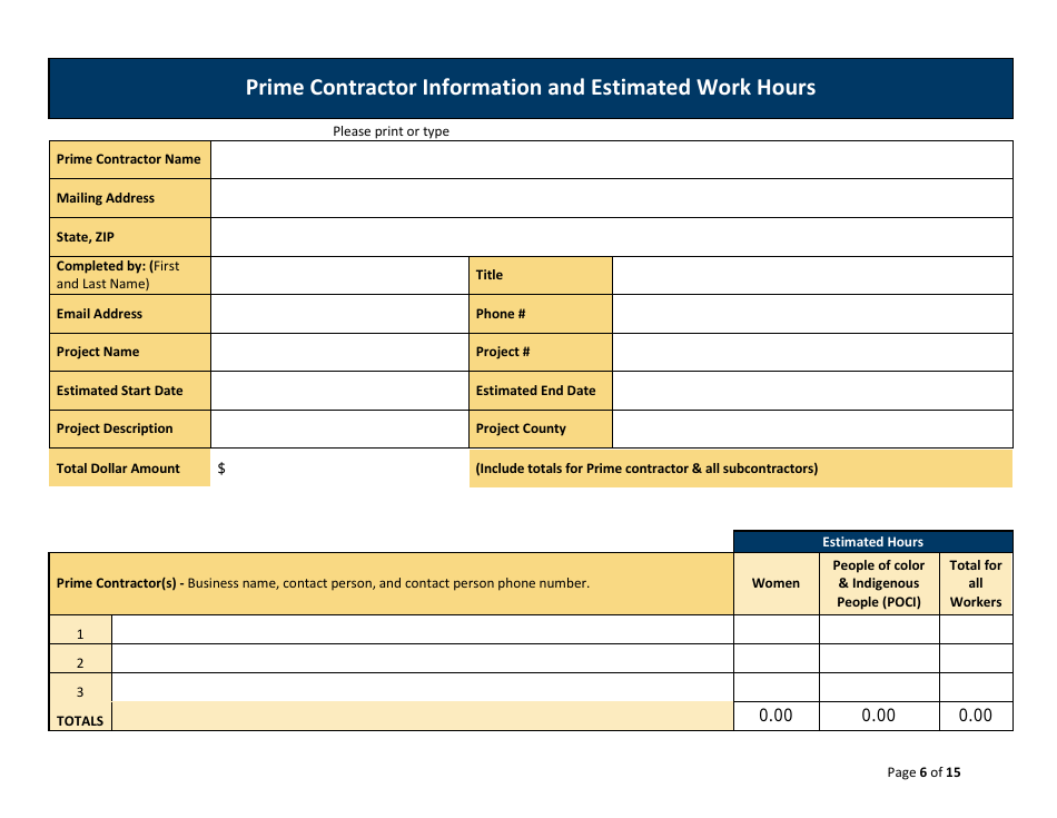 Preconstruction Packet for Prime Contractors - Minnesota, Page 6