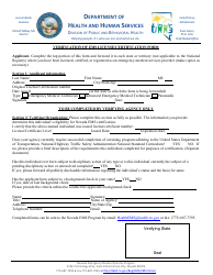 Document preview: Verification of EMS License/Certification Form - Nevada
