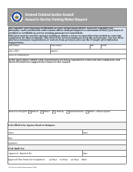 Document preview: Annual In-Service Training Waiver Request - Vermont