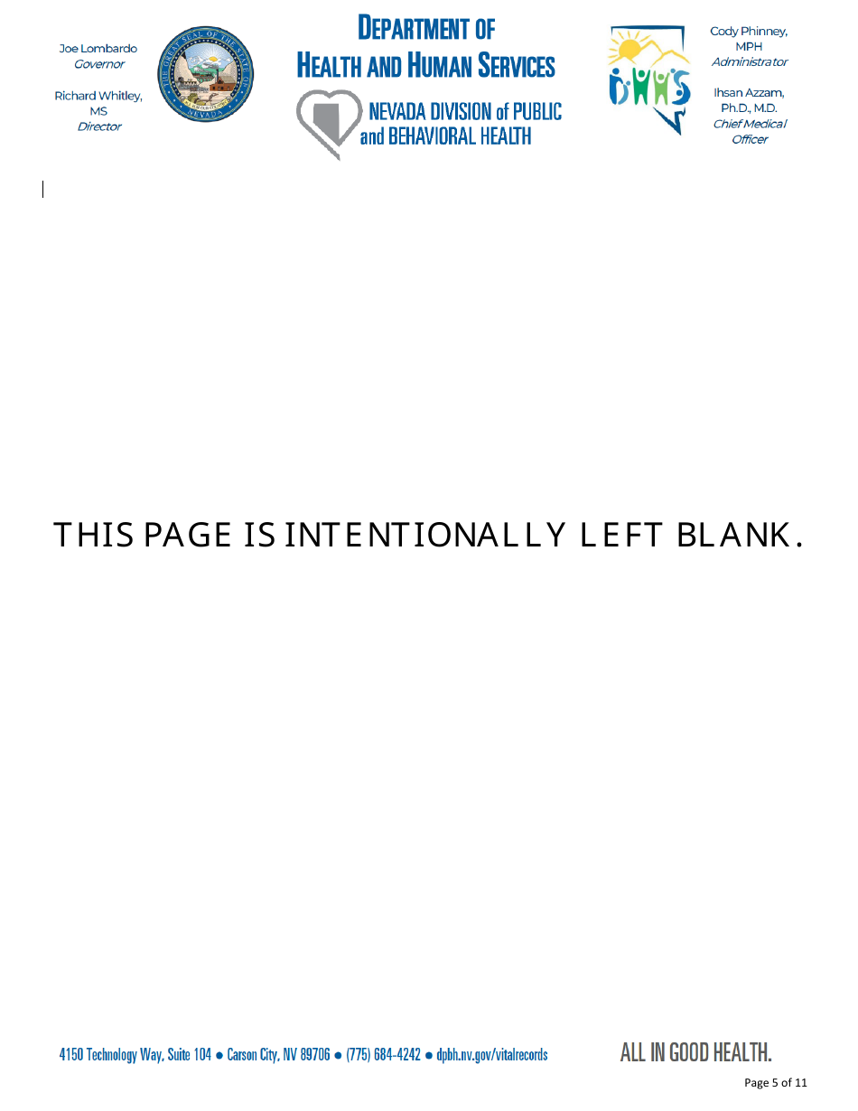 Application for a Correction of a Record - Nevada, Page 5