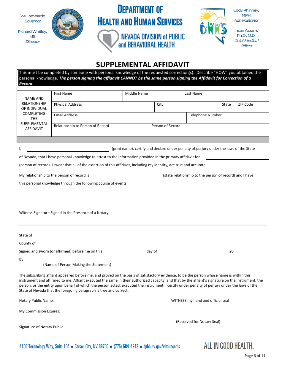 Application for a Correction of a Record - Nevada, Page 6