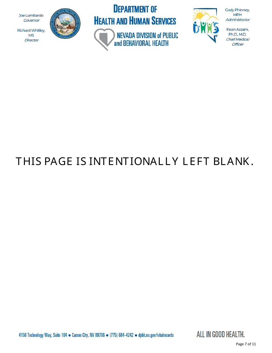 Application for a Correction of a Record - Nevada, Page 7