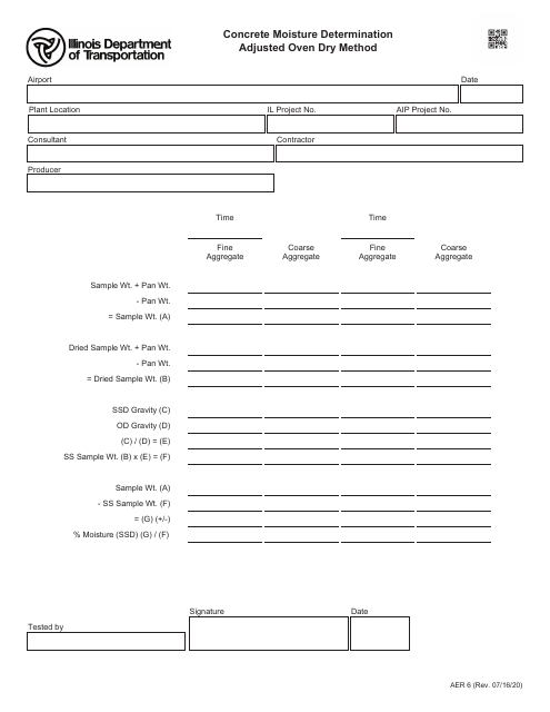 Form AER6  Printable Pdf