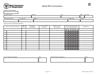 Document preview: Form AER723 Weekly Dbe Trucking Report - California