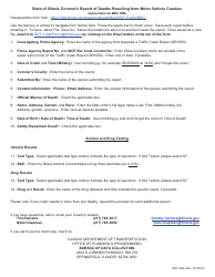 Form BDC SR8 State of Illinois Coroner&#039;s Report of Deaths Resulting From Motor Vehicle Crashes - Illinois, Page 2